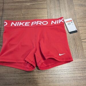 Nike Women's Red Pro Athletic Shorts
